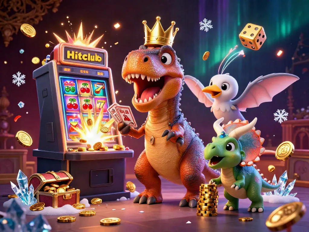 Experience the excitement of Hitclub where dynamic characters gather to shuffle cards and stack chips.