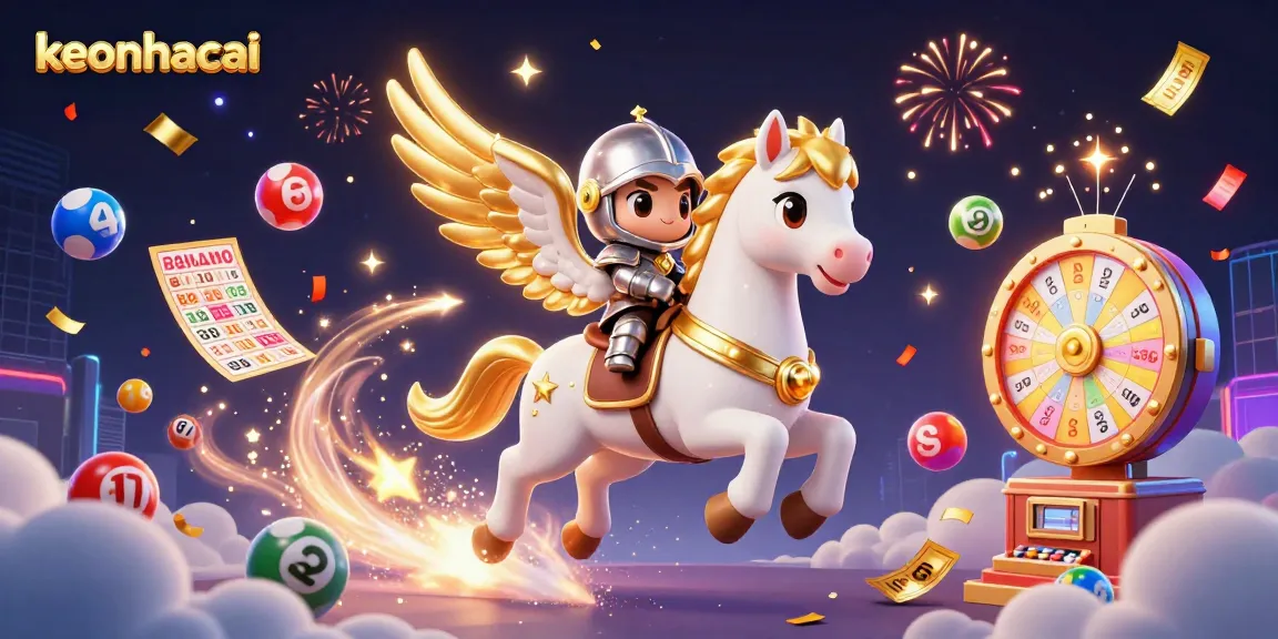 Bet on keonhacai with vibrant lottery balls and golden ticket rewards in an exciting casino scene.